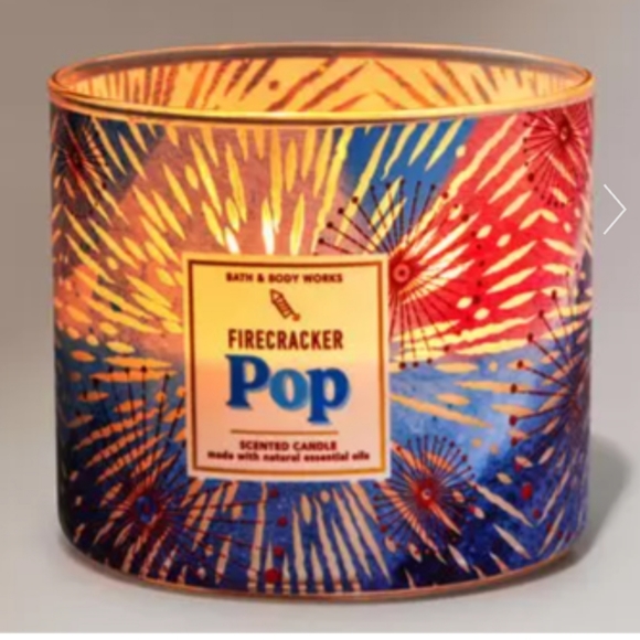 πBOGO 50% OFFππ―NWTβΌοΈBBW "Firecracker Pop" 3-wick Candle with Star Holder - Picture 10 of 15